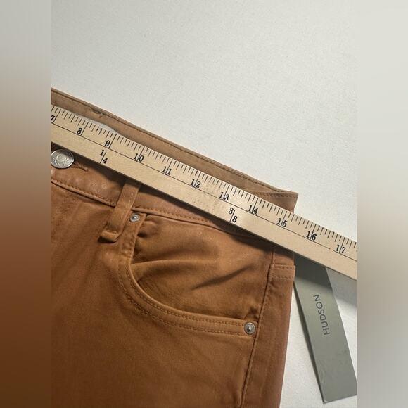 NWT Hudson Rosie High-Rise Wide Leg Ankle Jean Coated Denim Tobacco Brown Sze 30 - Picture 6 of 8
